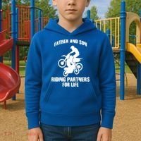 Father And Son Riding Partners For Life Motocross Kids Hoodie thumb 2