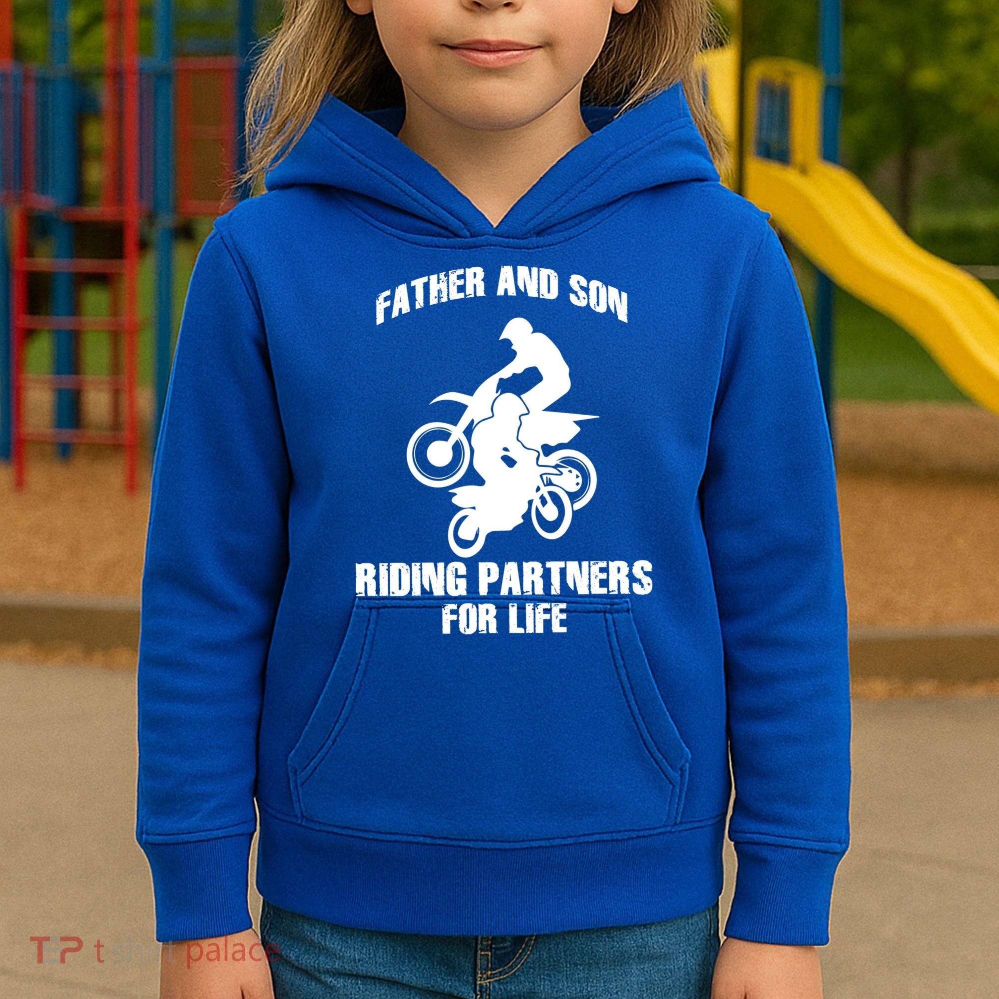 Father And Son Riding Partners For Life Motocross Kids Hoodie