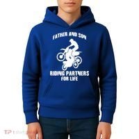 Father And Son Riding Partners For Life Motocross Kids Hoodie thumb 4