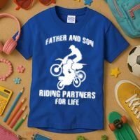 Father And Son Riding Partners For Life Motocross Kids T-Shirt thumb 3