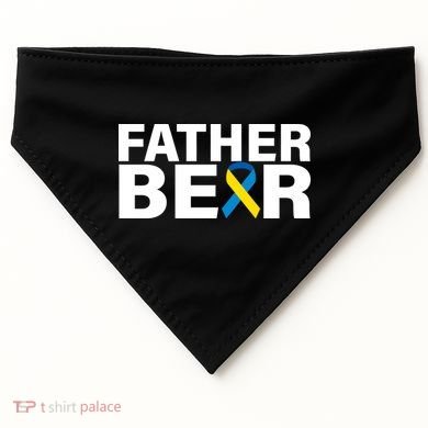 Father Bear Down Syndrome Awareness USA-Made Doggie Bandana
