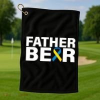Father Bear Down Syndrome Awareness Golf Towel thumb 1