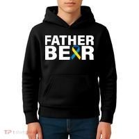 Father Bear Down Syndrome Awareness Kids Hoodie thumb 4