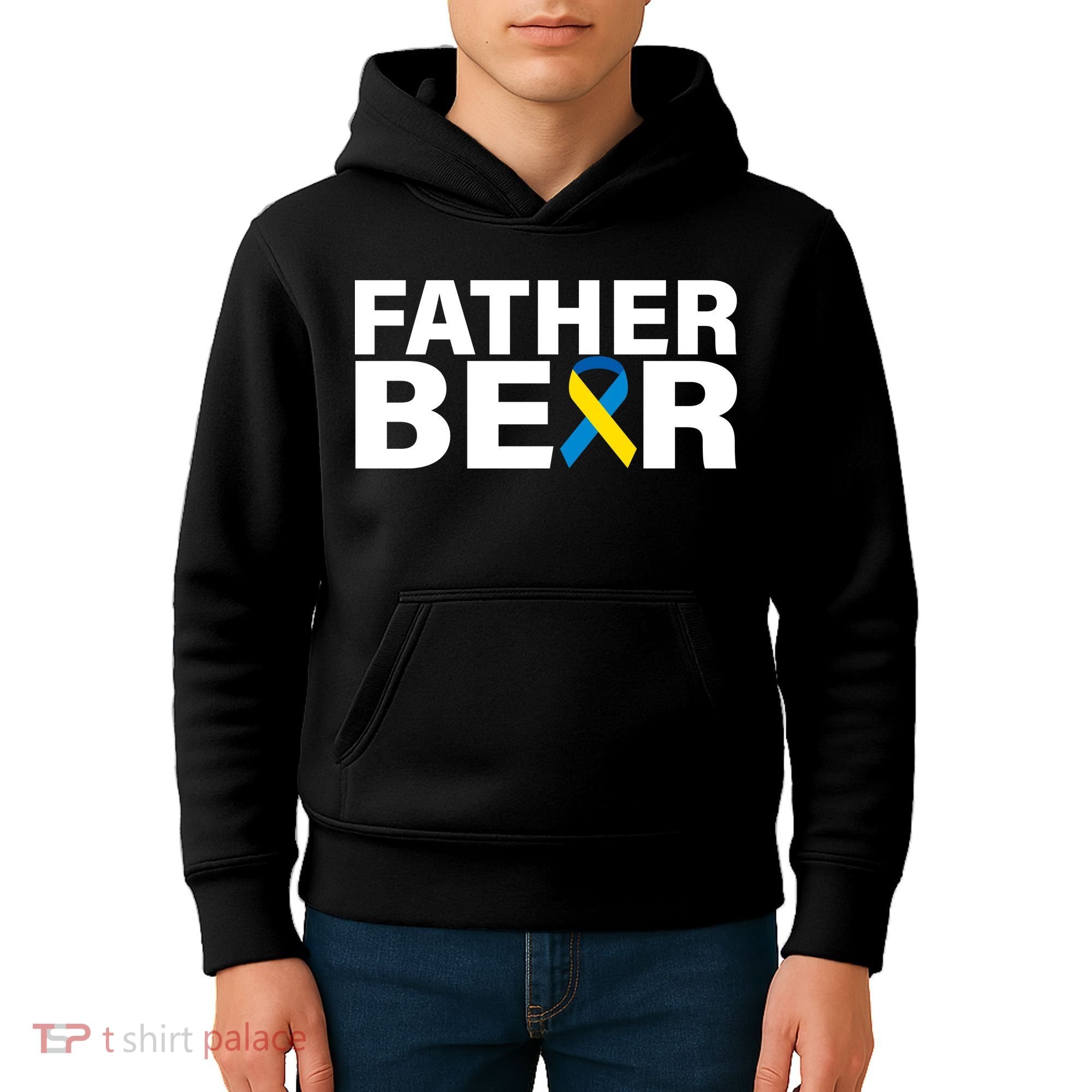 Father Bear Down Syndrome Awareness Kids Hoodie