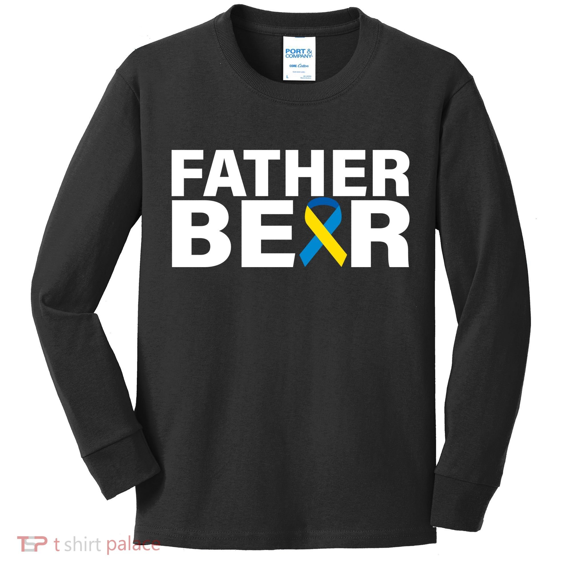 Father Bear Down Syndrome Awareness Kids Long Sleeve Shirt