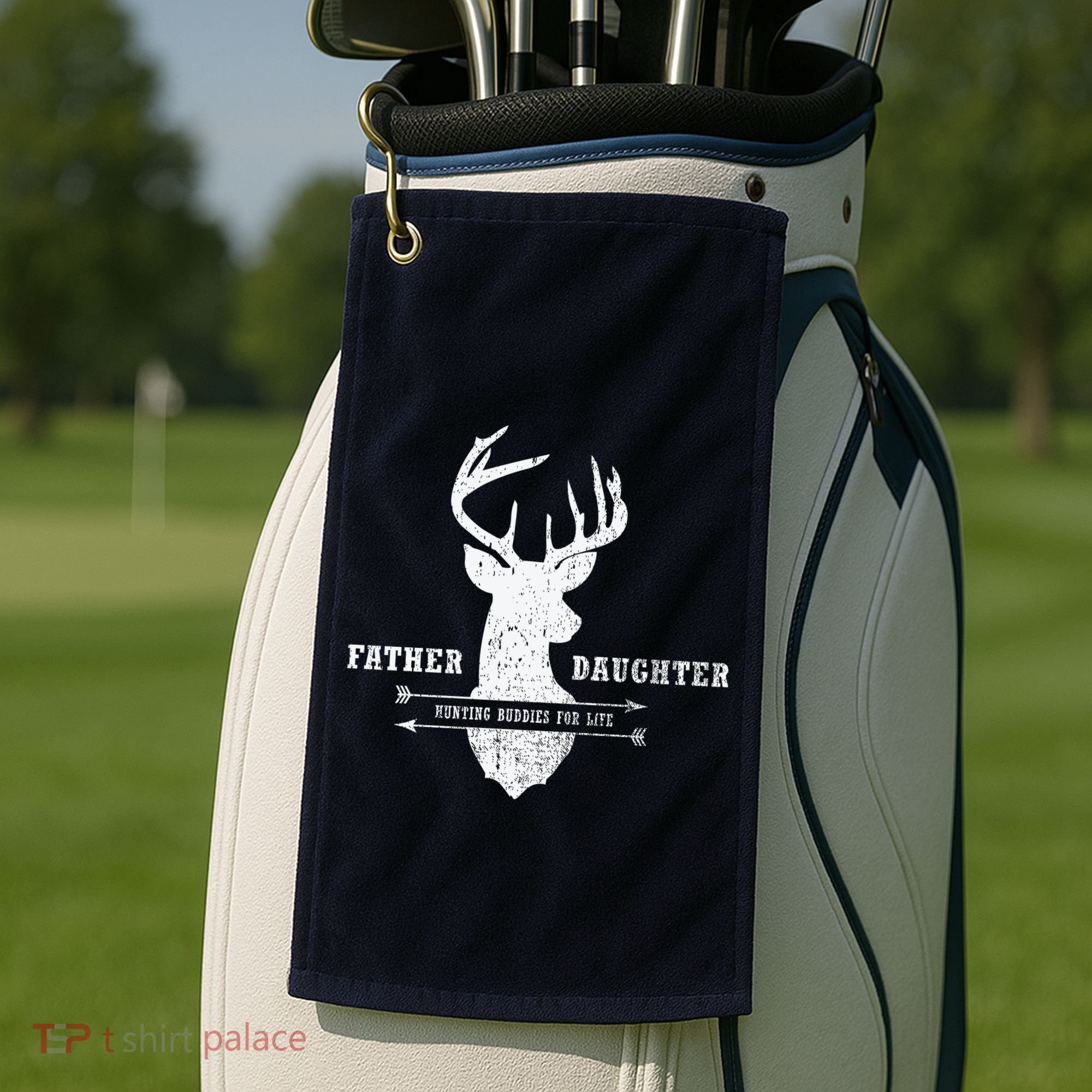 Father Daughter Hunting Golf Towel