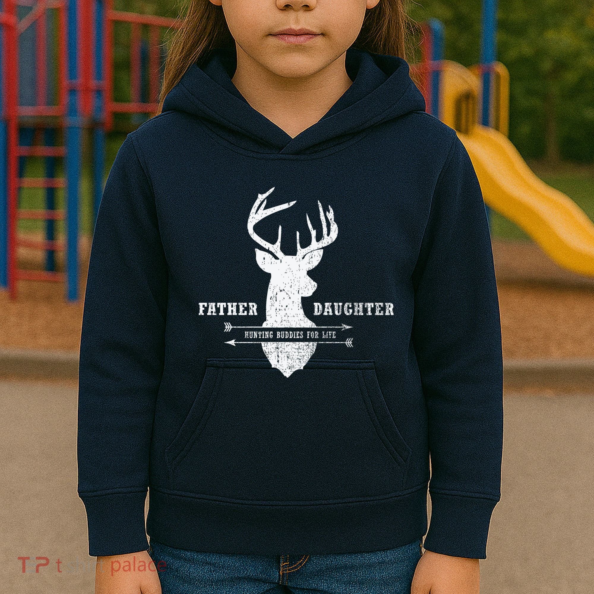 Father Daughter Hunting Kids Hoodie