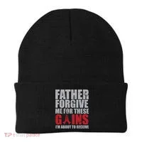 Father Forgive Me For These Gains  Beanie thumb 0