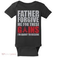 Father Forgive Me For These Gains  Baby Bodysuit thumb 0