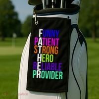 Father Funny Patient Strong Hero Provider Golf Towel thumb 2