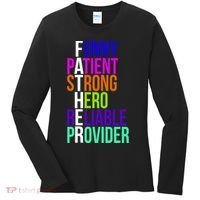 Father Funny Patient Strong Hero Provider Women's Long Sleeve Shirt thumb 0