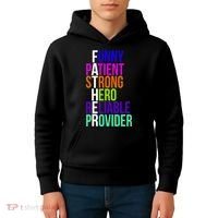 Father Funny Patient Strong Hero Provider Kids Hoodie thumb 4