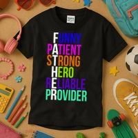 Father Funny Patient Strong Hero Provider Kids T-Shirt thumb 3