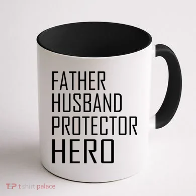 Father Husband Protector Hero Coffee Mug back