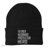 Father Husband Protector Hero Beanie thumb 0
