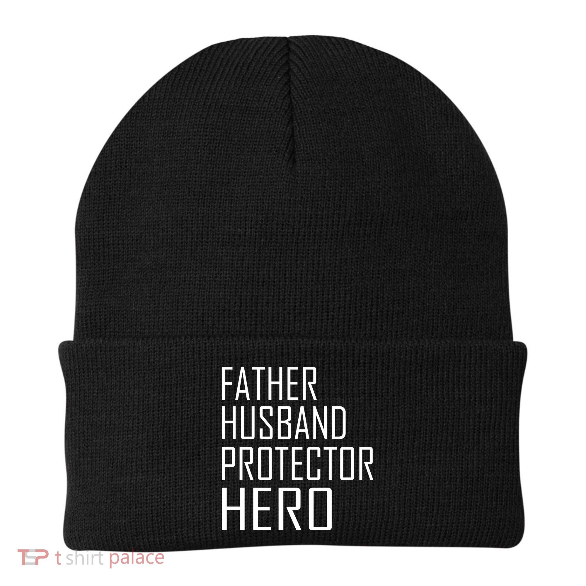 Father Husband Protector Hero Beanie
