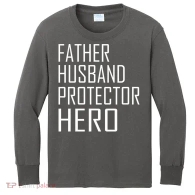 Father Husband Protector Hero Kids Long Sleeve Shirt
