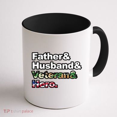 Father Husband Veteran Hero Coffee Mug back