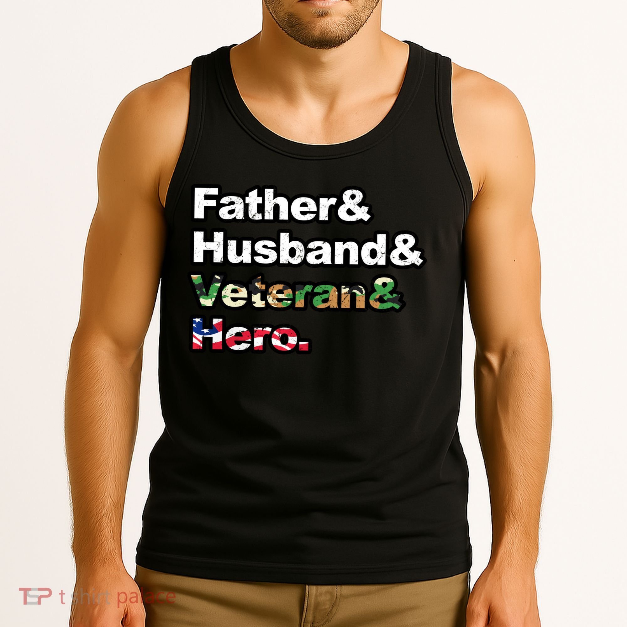 Father Husband Veteran Hero Tank Top