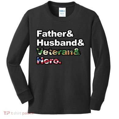 Father Husband Veteran Hero Kids Long Sleeve Shirt