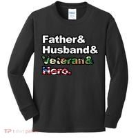 Father Husband Veteran Hero Kids Long Sleeve Shirt thumb 0