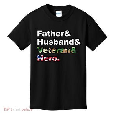Father Husband Veteran Hero Kids T-Shirt