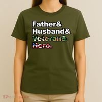 Father Husband Veteran Hero T-Shirt thumb 4