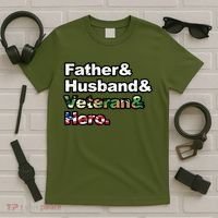 Father Husband Veteran Hero T-Shirt thumb 5