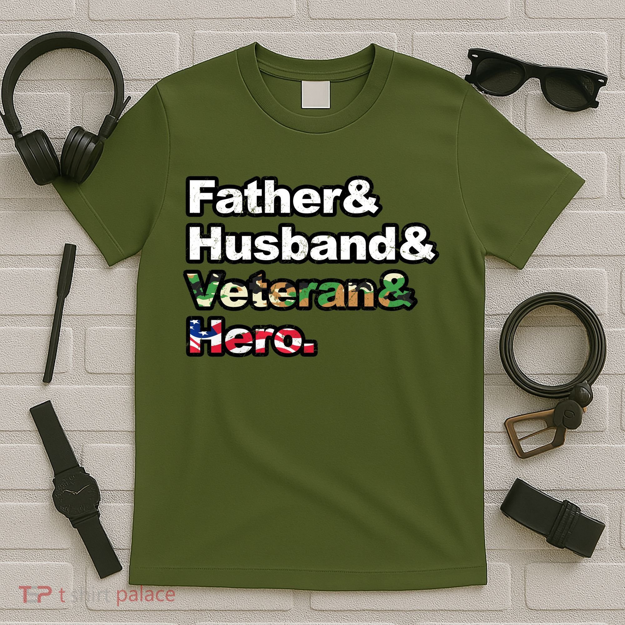 Father Husband Veteran Hero T-Shirt