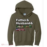 Father Husband Veteran Hero Kids Hoodie thumb 0