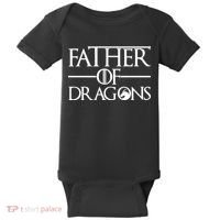 Father Of Dragons Funny Fathers Day Baby Bodysuit thumb 0