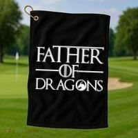 Father Of Dragons Funny Fathers Day Golf Towel thumb 1