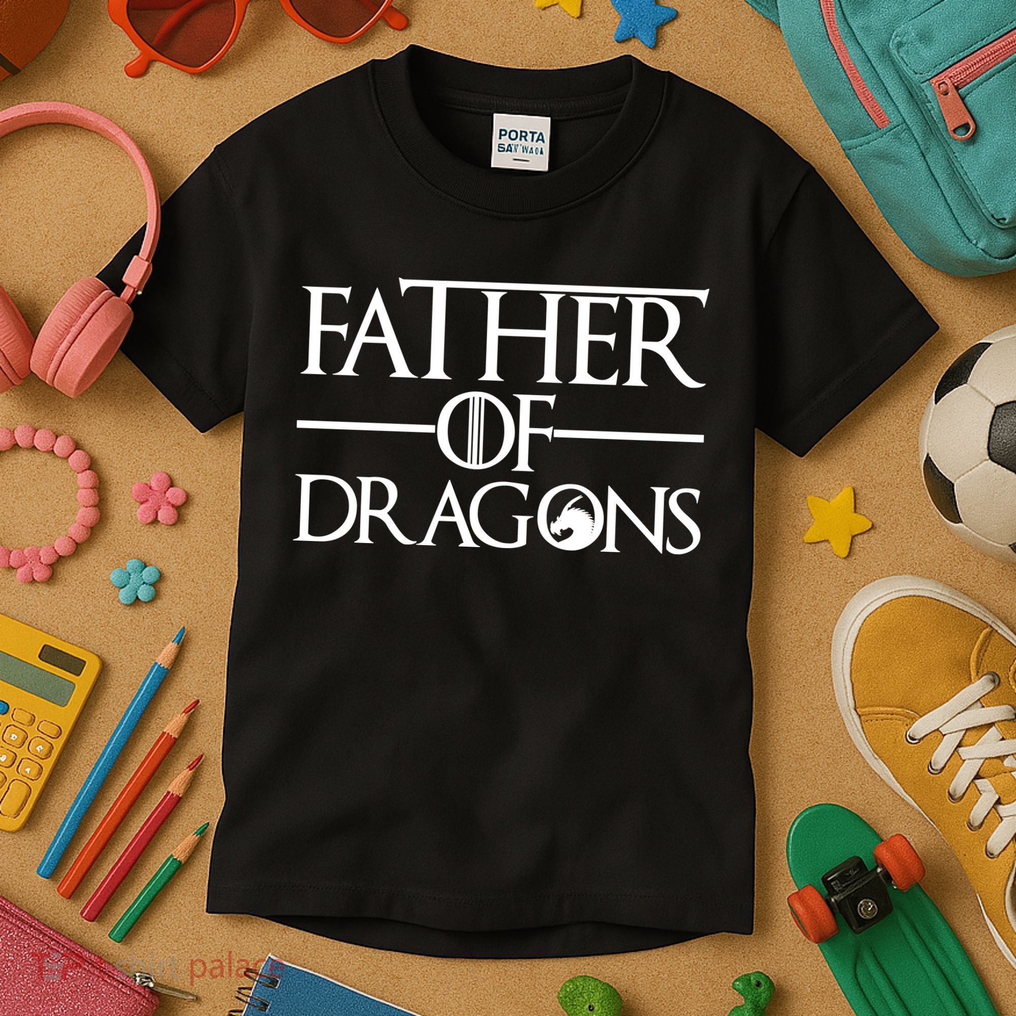 Father Of Dragons Funny Fathers Day Kids T-Shirt