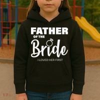 Father Of The Bride I Loved Her First Kids Hoodie thumb 3