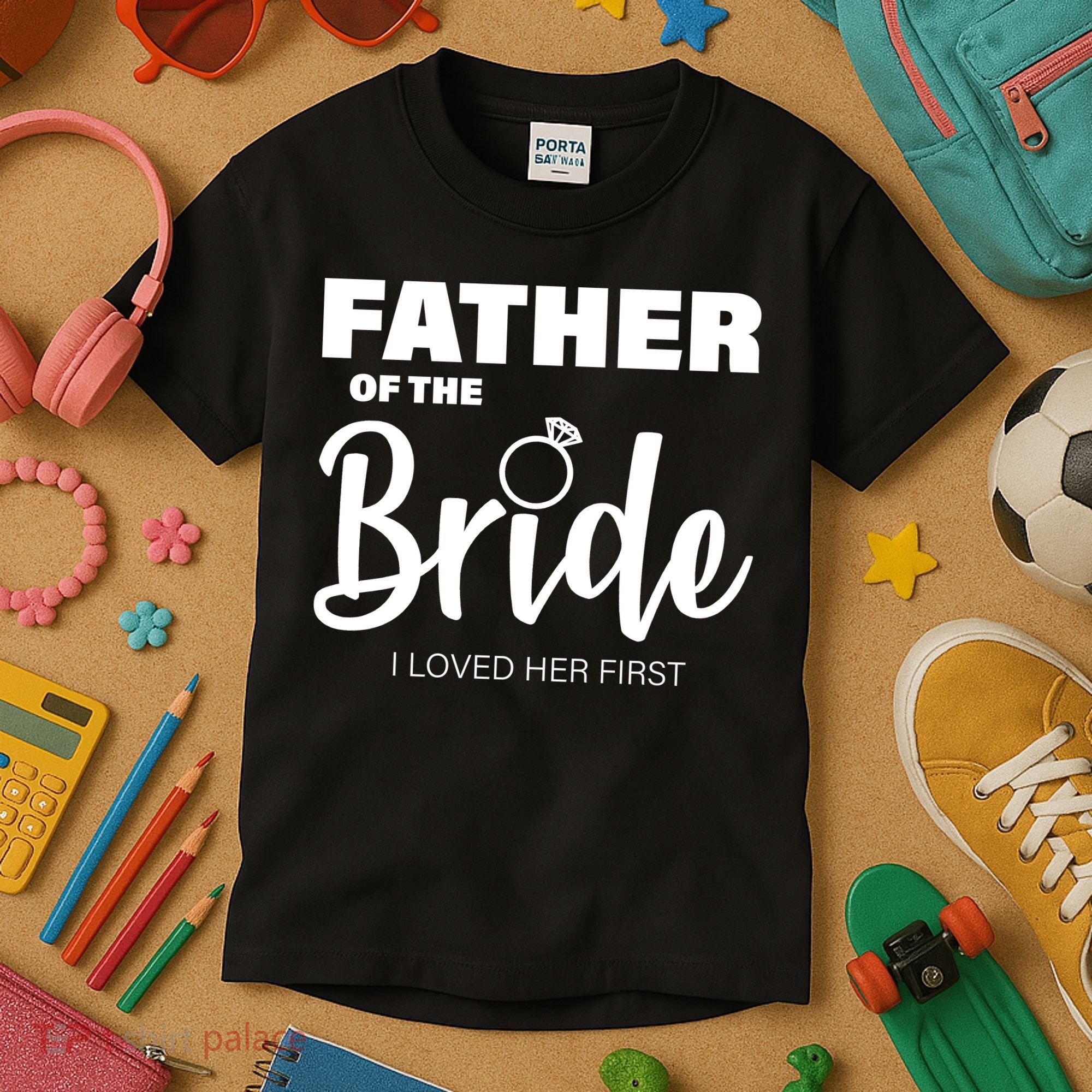 Father Of The Bride I Loved Her First Kids T-Shirt