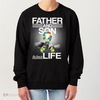 Father Son Best Friends For Life Autism Awareness Women's Sweatshirt thumb 0