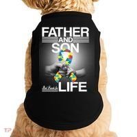 Father Son Best Friends For Life Autism Awareness Doggie Tank thumb 0