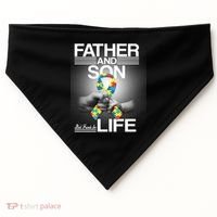 Father Son Best Friends For Life Autism Awareness USA-Made Doggie Bandana thumb 0