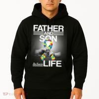 Father Son Best Friends For Life Autism Awareness Hoodie thumb 2