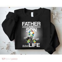 Father Son Best Friends For Life Autism Awareness Sweatshirt thumb 2