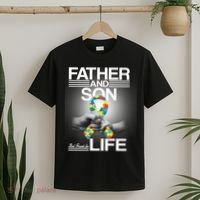 Father Son Best Friends For Life Autism Awareness T-Shirt thumb 2
