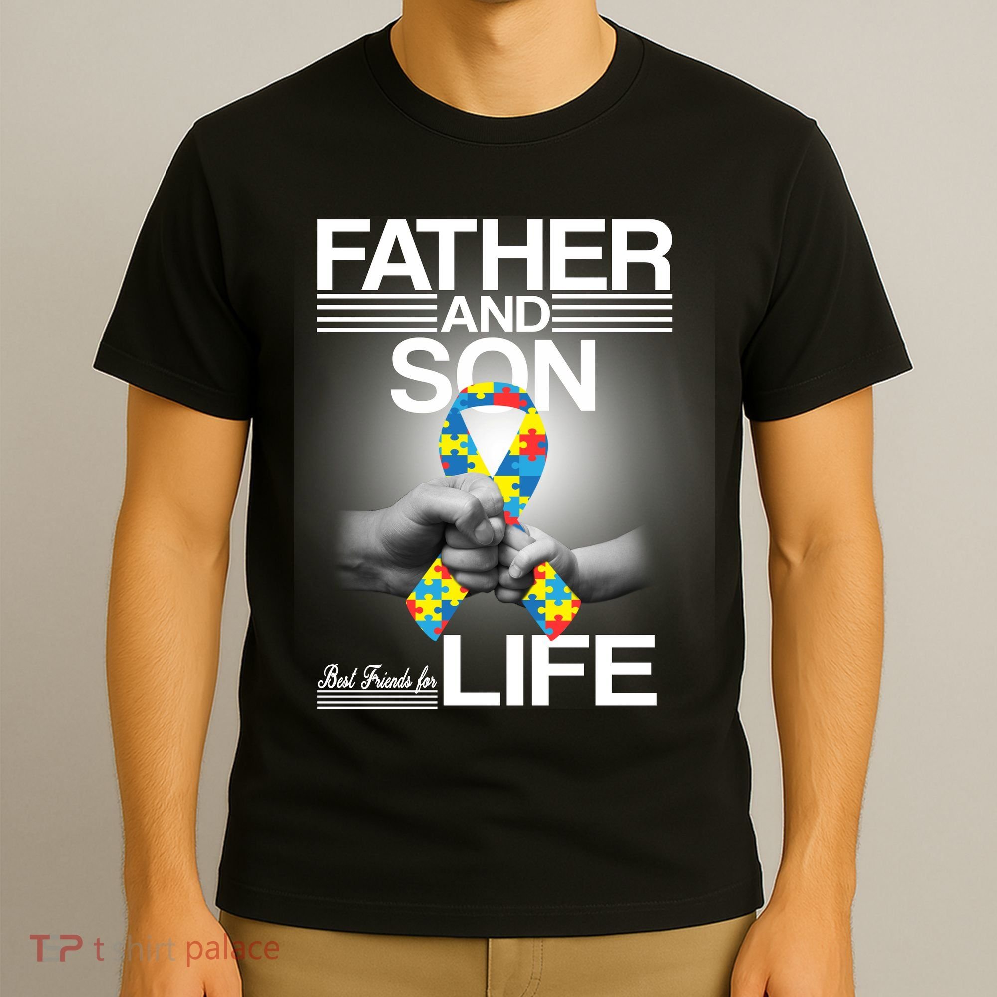Father Son Best Friends For Life Autism Awareness T-Shirt