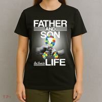 Father Son Best Friends For Life Autism Awareness T-Shirt thumb 4