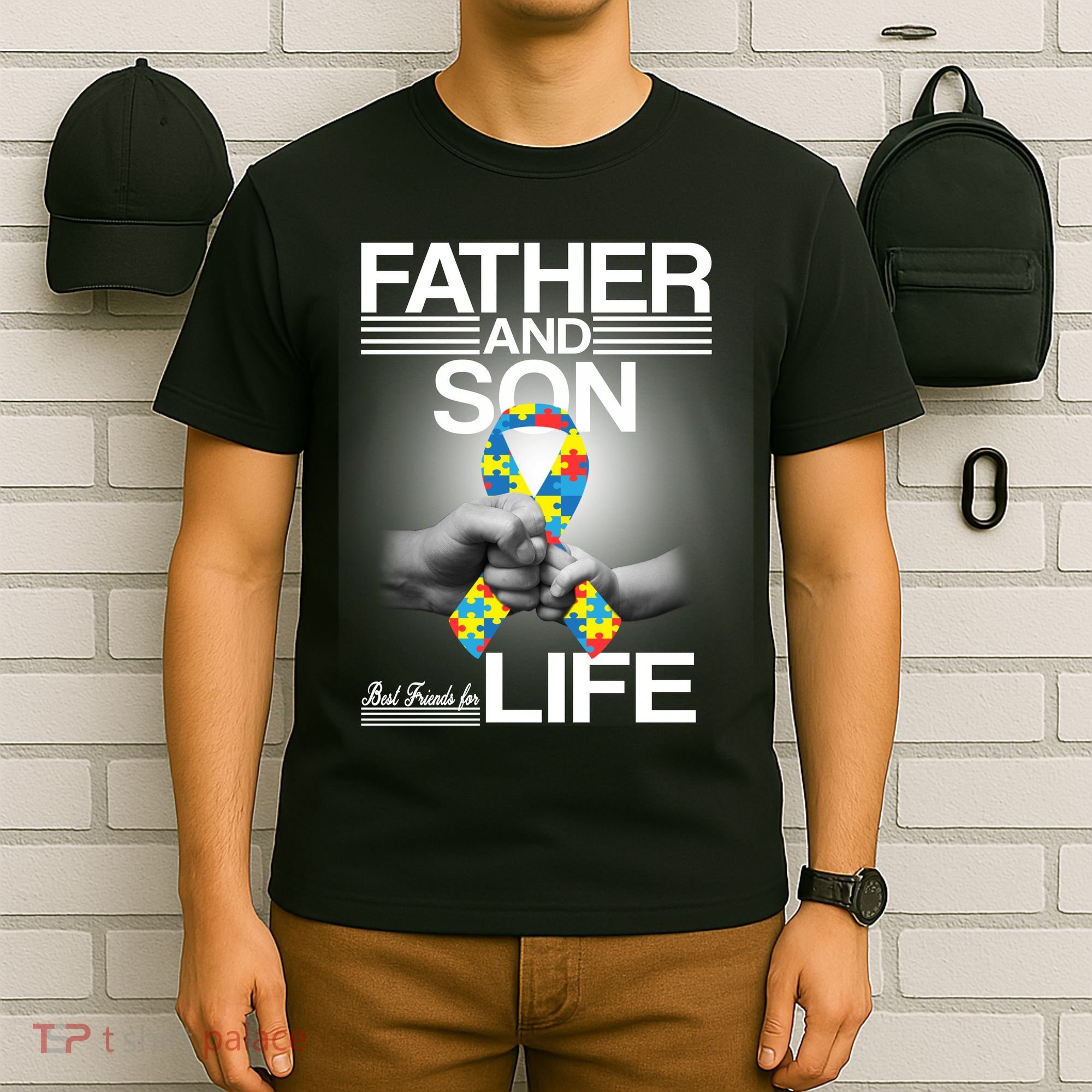 Father Son Best Friends For Life Autism Awareness T-Shirt