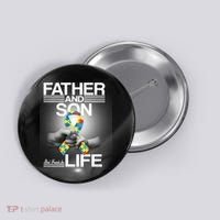 Father Son Best Friends For Life Autism Awareness Button thumb 0