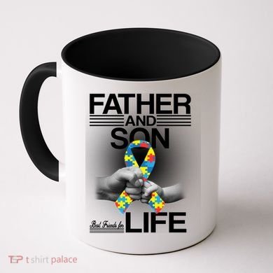 Father Son Best Friends For Life Autism Awareness Coffee Mug