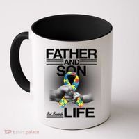 Father Son Best Friends For Life Autism Awareness Coffee Mug thumb 0