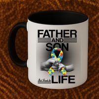 Father Son Best Friends For Life Autism Awareness Coffee Mug thumb 2