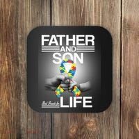 Father Son Best Friends For Life Autism Awareness Coaster thumb 0