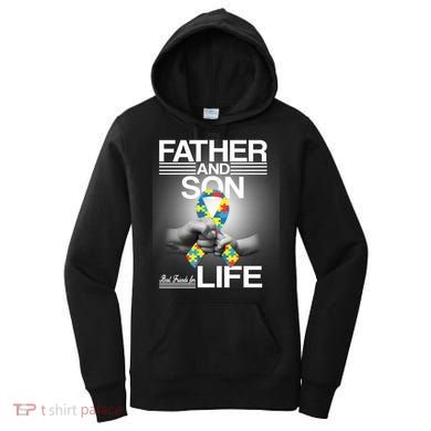 Father Son Best Friends For Life Autism Awareness Women's Hoodie
